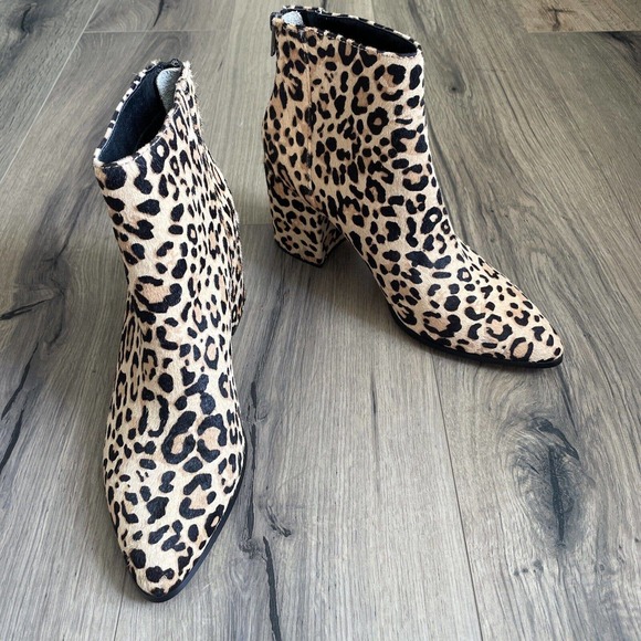 Steve Madden Womens Size 10 JILLIAN Calf Hair Leopard Print Booties Ankle Boot - Picture 6 of 16